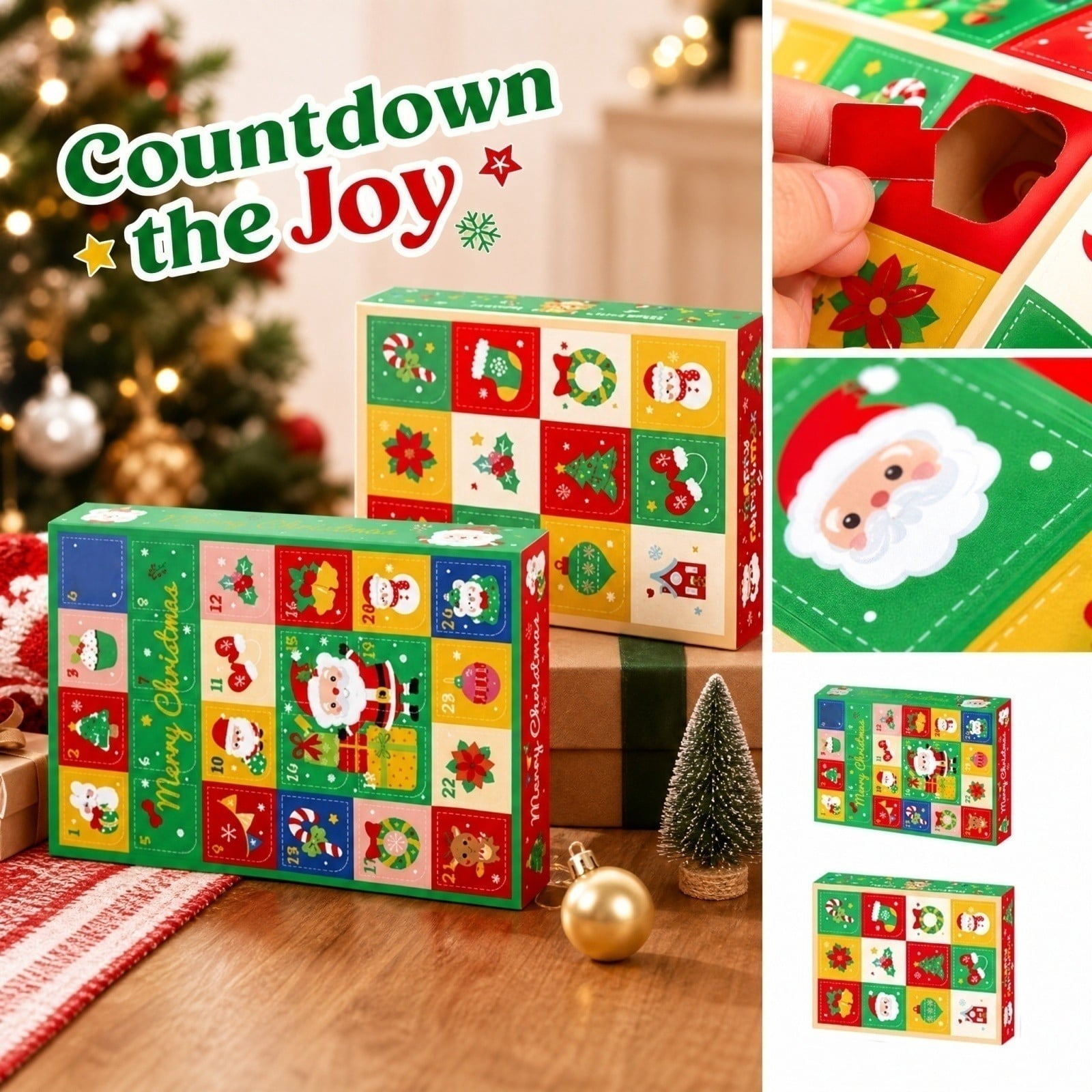 Ruby Slippers Diy Christmas Advent Calendar Empty Box with 12 Compartments, Festive Red ...