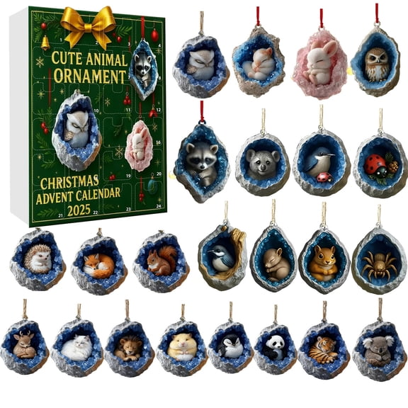 Christmas Advent Calendar Ornament -24 Days Christmas Countdown Calendar Acrylic Hanging Decor Advent Calendar for Adults