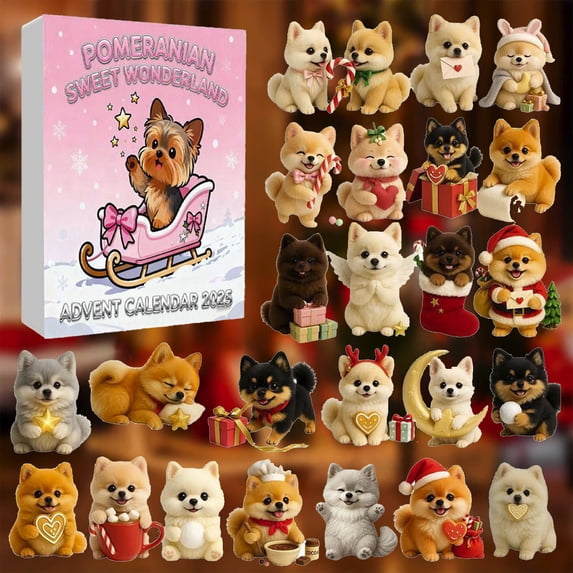 Christmas Advent Calendar for Pets - 24-Compartment Countdown Calendar with Plastic Toys - Daily Surprises for Holiday Fun, Festive Home Decor, Gift for Pet Lovers