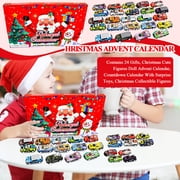 Christmas Advent Calendar Toy Cars 2024 Countdown Calendar with 24 Pull Back Car Vehicles Collectible Blind Box Surprise Gifts for Kids Toddlers Boys Girls