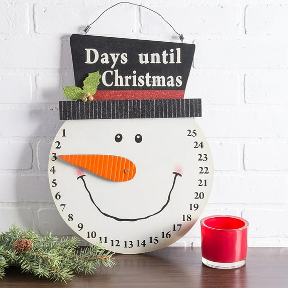 Christmas Advent Decorative & Reusable Wooden Countdown Calendar Cute Christmas Decor 11x9.8 Snowman Countdown Snowman Decor/ Christmas Wall Calendar Wooden Calendar