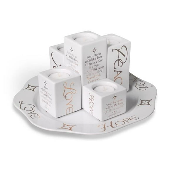 Christmas Advent Wreath Candle Holder Tray - 6 Piece