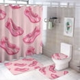 thumbnail image 1 of Christmas African Violet Flower 4 Pcs Shower Curtain Sets with Rugs Include Waterproof Shower Curtain Non-Slip Rug Toilet Lid Cover Bath Mat Violet Watercolor Painting Colorful Wildflowers, 1 of 8
