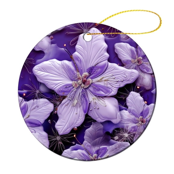 Christmas African Violet Flower Christmas Ornament Floral Leaves Nature 2024 Ornament Christmas Tree Decorations Ornament Xmas Present