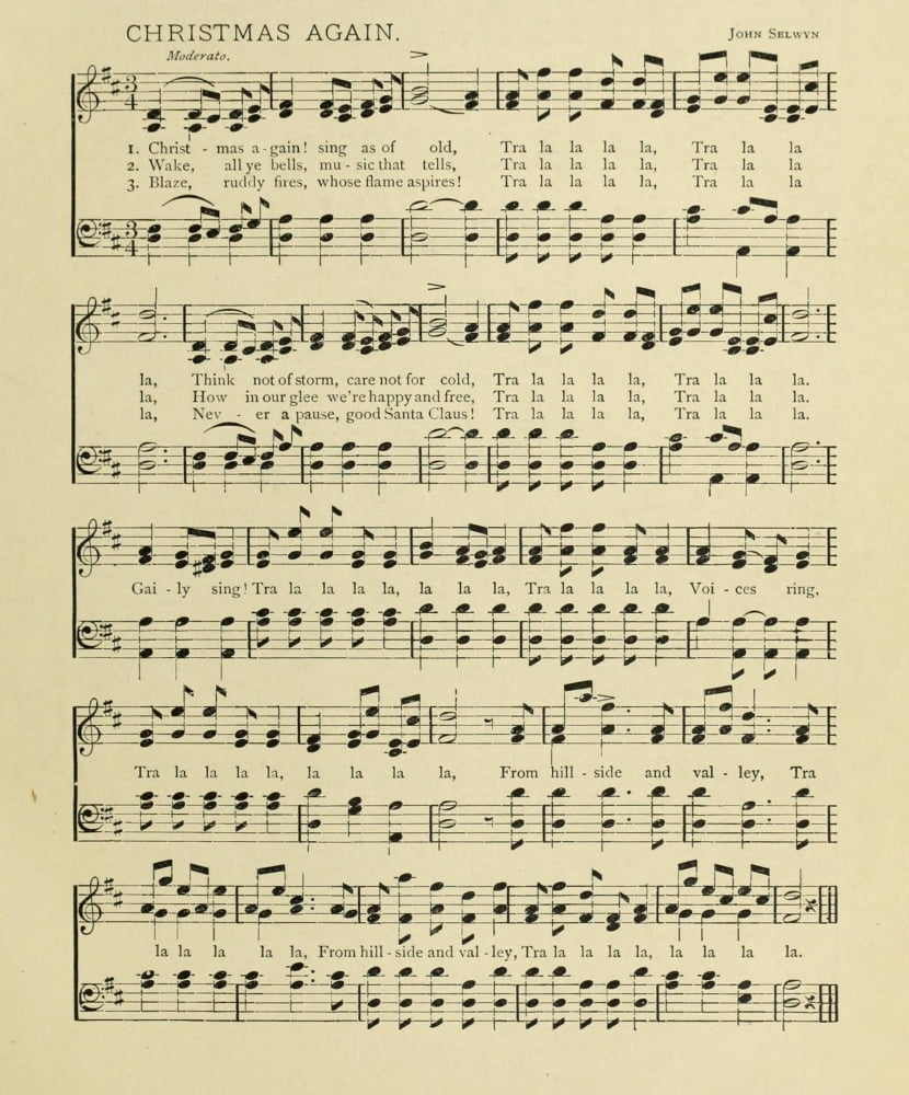 Christmas Again Christmas in Song 1891 Canvas Art - (24 x 36)