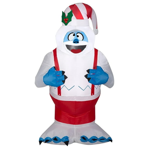 Christmas Airblown Inflatable Bumble in Suspenders Rudolph, 3.5 ft Tall, white