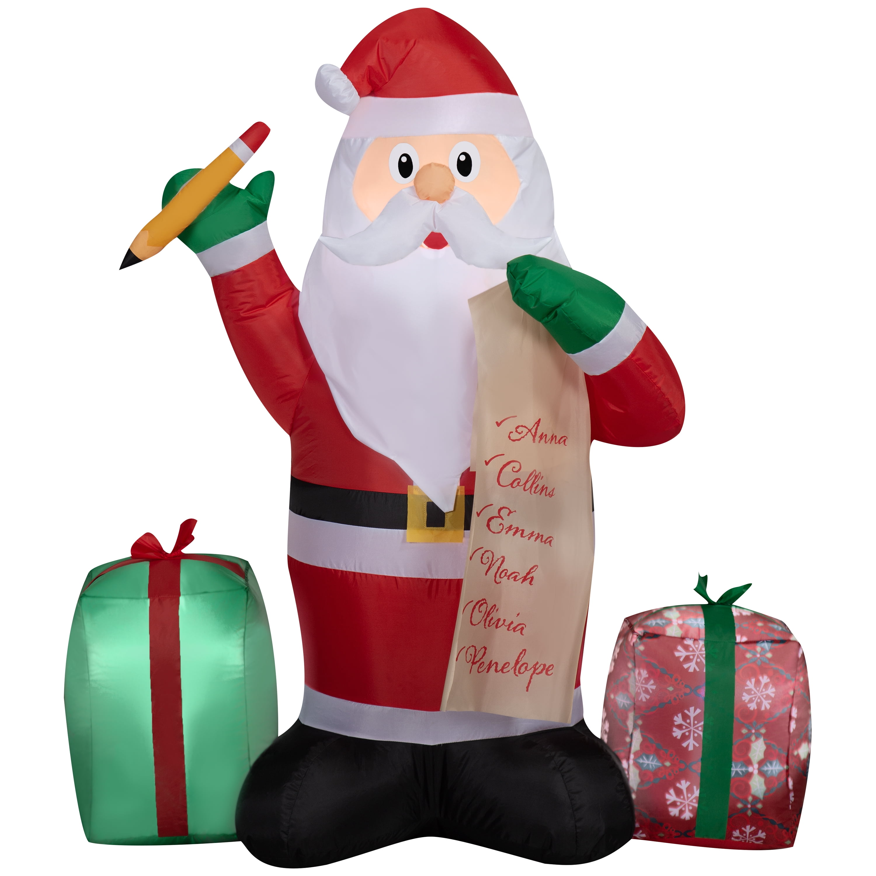 Christmas Airblown Inflatables Yard Decoration Santa Claus with Christmas List and Presents 4 ft New