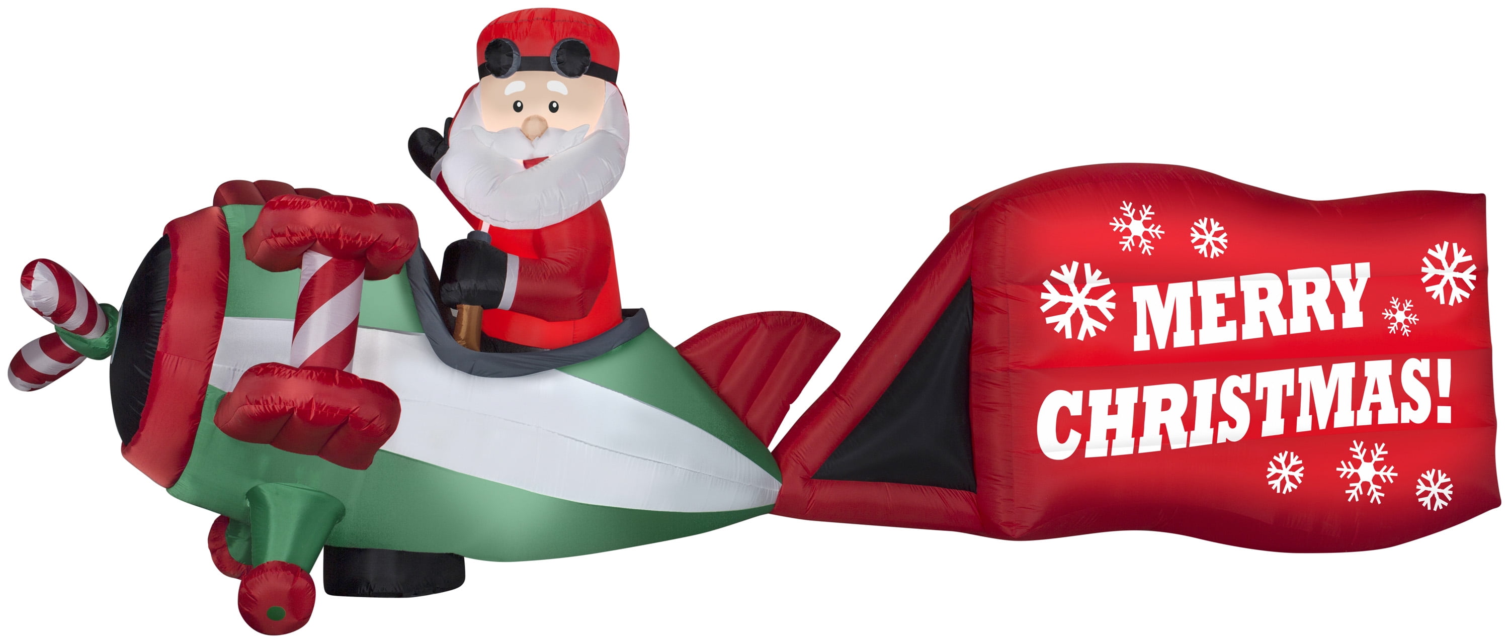 Christmas Airblown Yard Inflatables Santa on Airplane