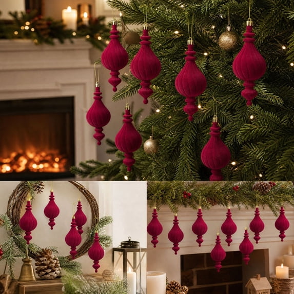 Christmas Alien Decorative Ball Set 8pc for Tree Holiday Ornaments Home ...