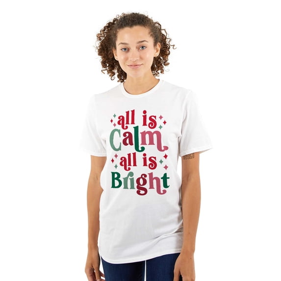 Christmas All Is Calm Song Lyric Womens Graphic T Shirt Tees Brisco Brands S