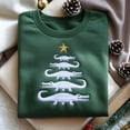 thumbnail image 1 of Christmas Alligator Tree Embroidered Sweatshirt, Holiday Sweater, 1 of 5