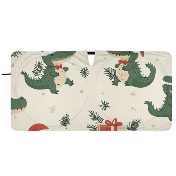 Christmas Alligators Gifts Car Windshield Sun Shade Foldable Front Window Shades Cover Sun Visor Shield Block