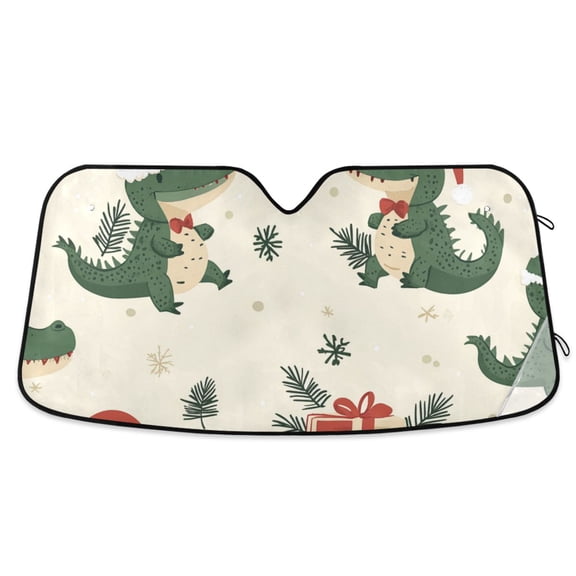 Christmas Alligators Gifts Car Windshield Sun Shade Reflector Sunshade Foldable for Front Keeps Vehicle Cool