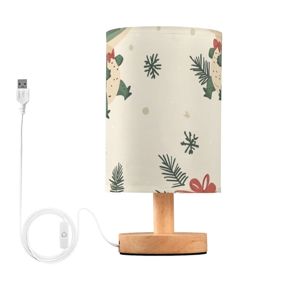 Christmas Alligators Gifts Table Lamp for Desk Nightstand Lamp with USB Modern Gifts for Bedroom Living Room Kids Room