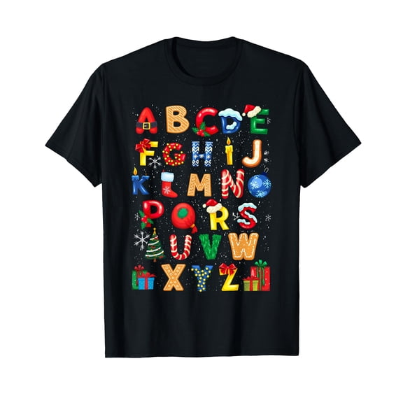 Christmas Alphabet ABC Cute Xmas Prek Teacher Men Women T-Shirt