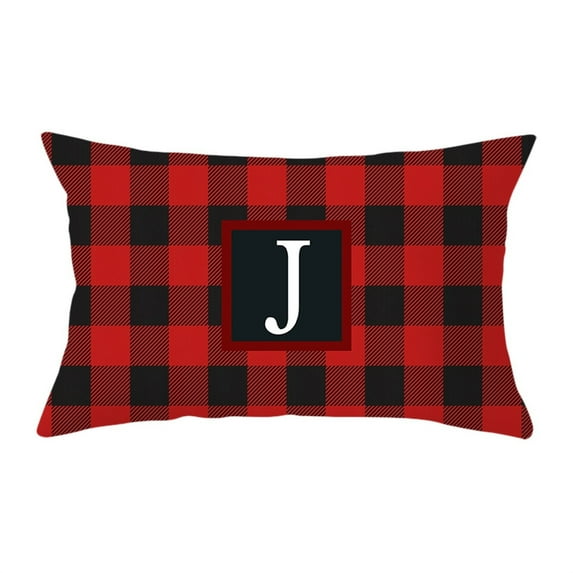 Christmas Alphabet Decorative Throw Pillow Cover for Sofa Bed Cushion Home and Car