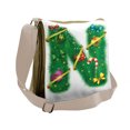 thumbnail image 1 of Christmas Alphabet Messenger Bag, N Letter Motif, Unisex Cross-body, by Ambesonne, 1 of 2