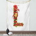 thumbnail image 1 of Christmas Alphabet Tapestry, Illustration of Ornamental Tree Branches as L Letter Art, Wall Hanging for Bedroom Living Room Dorm Decor, 40W X 60L Inches, Pearl and Olive Green, by Ambesonne, 1 of 5