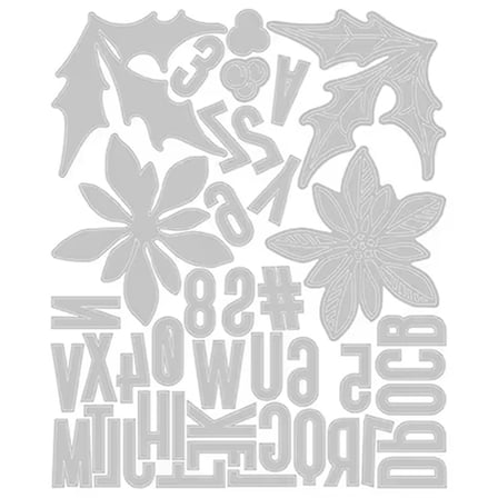 Christmas Alphabets Numbers Cutting Dies Winter Ice-skate Festive Wreath Die Cut For DIY Scrapbooking Craft Making