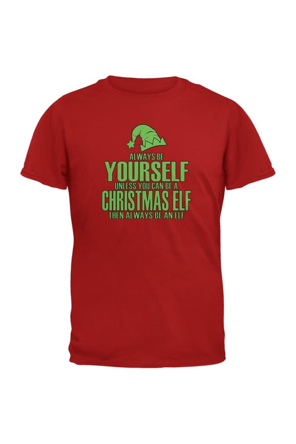 Christmas Always Be Yourself Christmas Elf Red Youth T-Shirt - Youth Medium