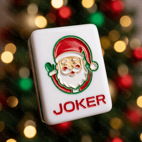 Christmas American Mahjong Set, Red and Green Acrylic Tiles for Holiday Family Game Night