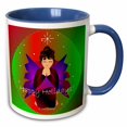 thumbnail image 1 of 3drose, Christmas Angel Baby Girl Praying with Happy Holidays Angel Text, 15oz Two-tone Blue Mug, 1 of 6