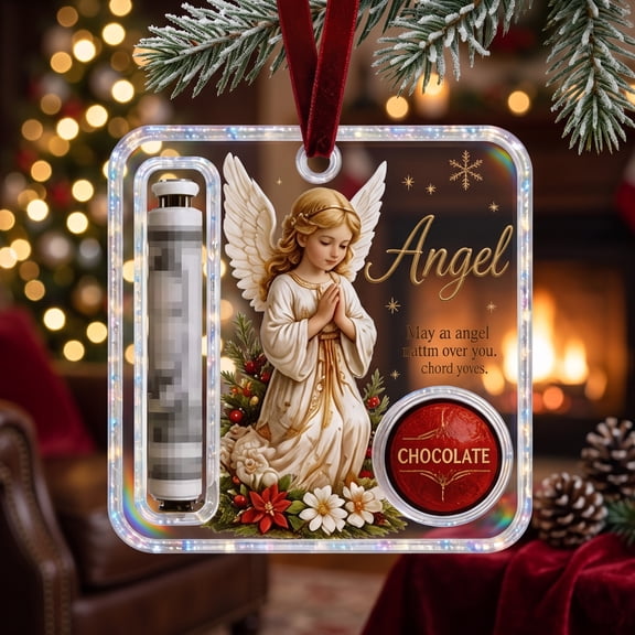 Christmas Angel Cash Holder Ornament Holographic Acrylic Money & Chocolate Slot & Reusable for Home Indoor Tree Window Mantel Stocking Holiday Decor by MPOISVA