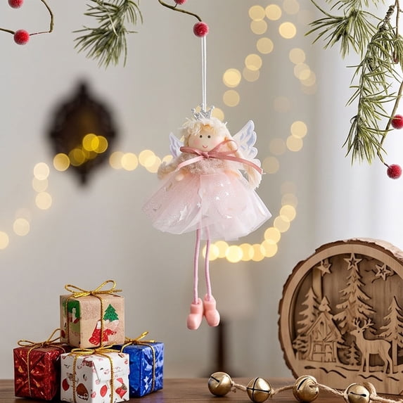 Christmas Angel Doll Pendant, Plush Hanging Ornament, Tree Decoration Festival Gift for Home Use