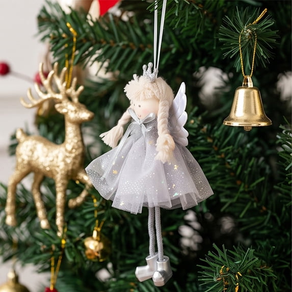 Christmas Angel Doll Pendant, Plush Hanging Ornament, Tree Decoration Festival Gift for Home Use