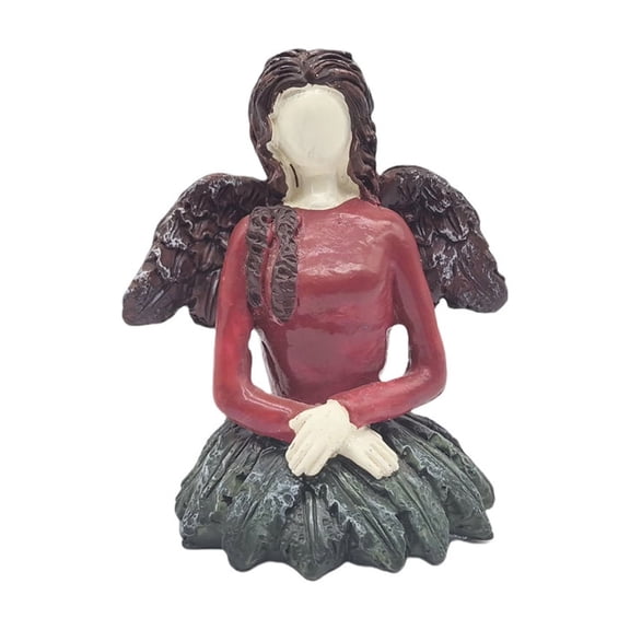 Christmas Angel Figurine Resin Tabletop Decoration Faceless Winter Scene Ornament Holiday Display Sculpture Gift Decor