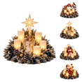 thumbnail image 1 of Christmas Angel Resin Centerpiece with LED Flameless Candles and Lighted Star, Frosted Pine Wreath Angel Tabletop Decor, Xmas Mantel Dining Table Holiday Decoration, 1 of 4