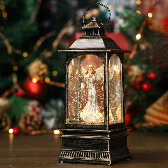 Christmas Angel Snow Globes Musical That Light Up,Christmas Water Lanterns Decorative,Small Snow Globe Indoor,Battery Operated Lanterns,Angel Gifts for Women or Girls,Angels Figurines Decor