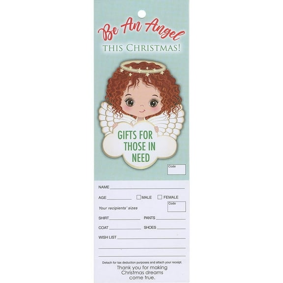 Christmas Angel Tags for Church or Organization Giving Tree Pkg of 100