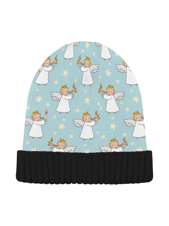 Christmas Angels Wings Beanie Hat Unisex Warm Winter Hat Cap For Women Men Winter Running
