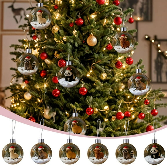 Christmas Animal Dog Snow Globe, Festive Sparkling Snow Flakes with Cute Dog & Animal Figurines, Holiday Decor for Home Christmas Tree Mantel Shelf, Perfect Xmas  Present for Dog Lovers, Brown