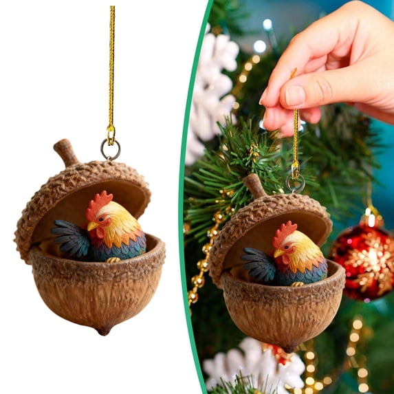 Christmas Animal Hanging Ornament,3.14" Small Unique Xmas Tree Hanging Decoration,Woodland Animal Pendant,Animal Lover Gift Home Festival Cozy Theme Party Winter Indoor Outside,1Pc