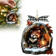 thumbnail image 1 of Christmas Animal Hanging Ornament, Acrylic Reading Book Raccoon Christmas Ornaments 2025, Cute Raccoon in Snowy Tree Stump Ornament, Forest Animals Hanging Decoration Gift for Animal Lovers, 1 of 6