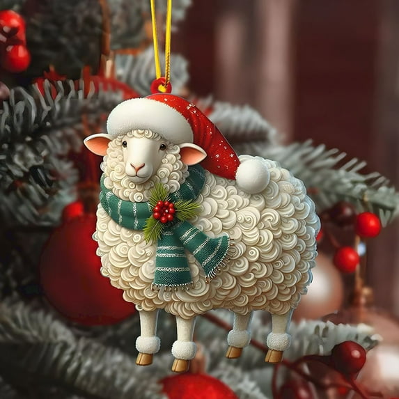 Christmas Animal Hanging Ornaments Farmhouse Pendant for Christmas Farmhouse Xmas Tree Decor