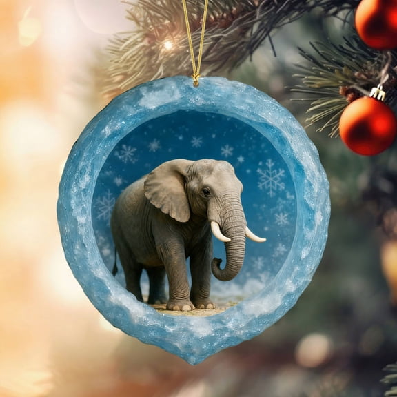 Christmas Animal Print Acrylic Ornament - Single Hanging Decor, Shatterproof Acrylic & Vibrant Prints, Perfect for Christmas Tree, Xmas Gift for Family, Colleagues & Friends, 3.15in, I