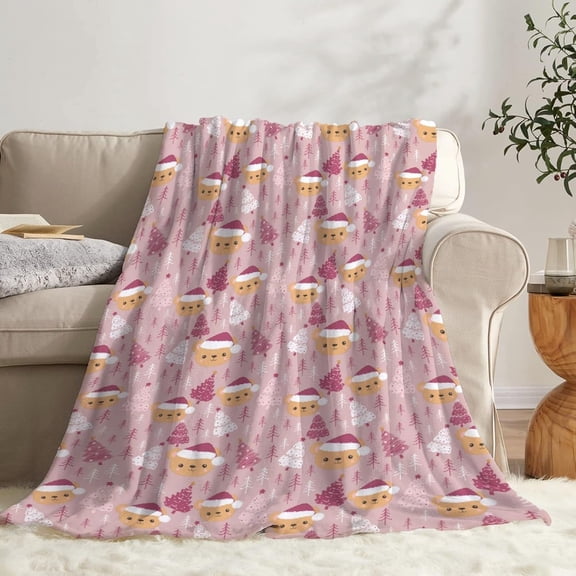 Christmas Animals Blanket Gifts Super Soft Fleece Throw Blankets Cozy Flannel Air Conditioning Blanket Christmas Thanksgivng Gifts Blanket for Couch Bed 50x40 in for Kid