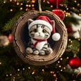 thumbnail image 1 of Christmas Animals Ornaments Oval Acrylic Forest Animals Print Decorations for Christmas Tree Holiday Home Décor Souvenir Gift, 1 of 3
