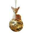 thumbnail image 1 of Christmas Animals Round Balls and 2D Christmas Tree Decorations, a Set of Festive Ornament Balls Featuring Adorable Woodland Creature Illustrations, 1 of 6