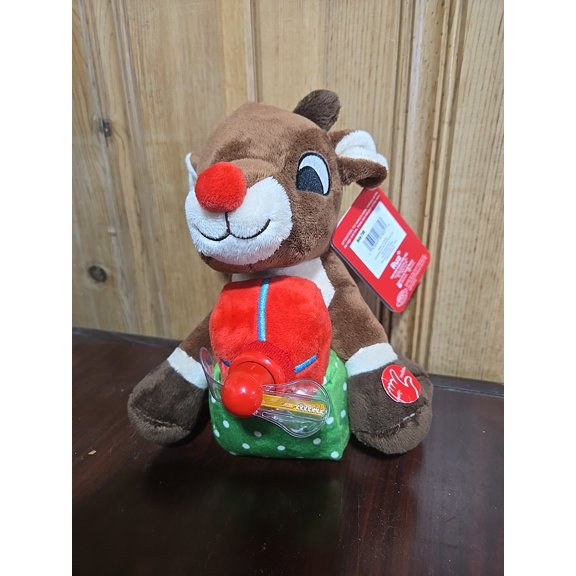 Christmas Animated Rudolph Plush Reindeer Light Up Fan Musical