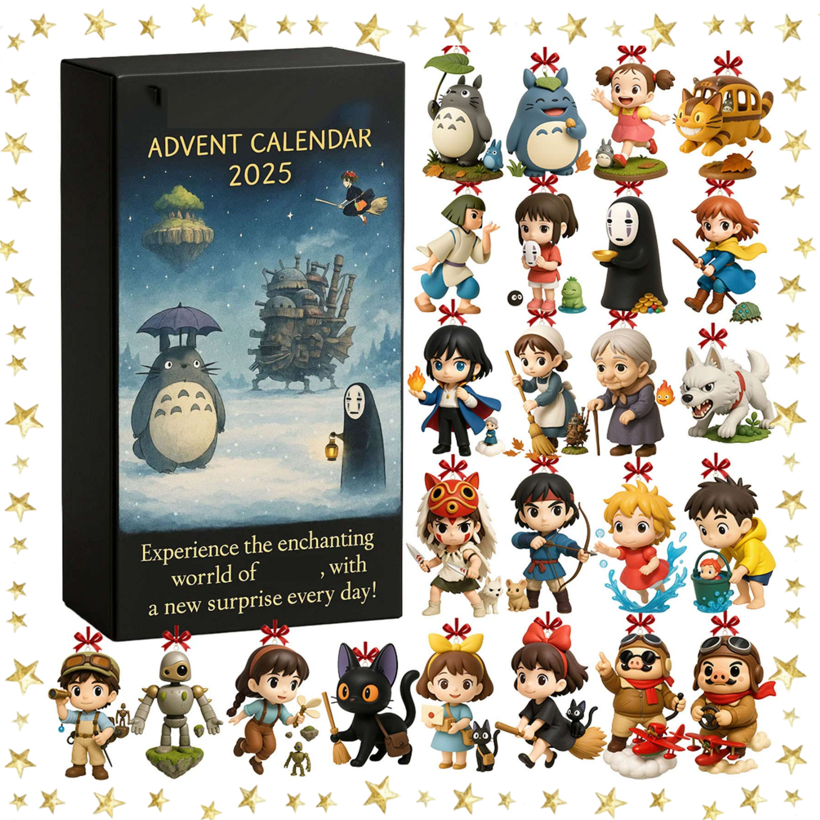 Christmas Anime Advent Calendar,24Pcs Christmas Countdown Calendar with ...