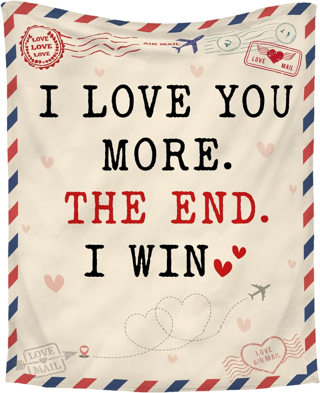 Christmas Anniversary Couple Gifts for Women I Love You More Soft Fleece Throw Blanket 50x60 in Birthday Romantic Gifts for Girlfriend Boyfriend Wife Husband I Love You Gift for Him Her