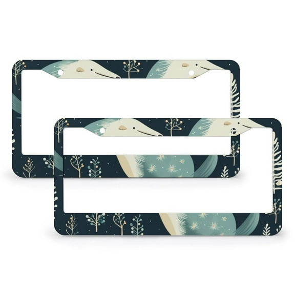 Christmas Anteater License Plate Cover 2 Pack Funny Animal Lover Gifts Car License Plate Frame for US And CA 2 Hole Aluminum License Plate Frames