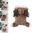 thumbnail image 1 of Christmas Antler Pet Costume, 4-Leg Thick Dog Winter Sweater, Festive Reindeer Jumpsuit for Small Dogs and Cats Cold Weather, Brown, S, 1 of 7