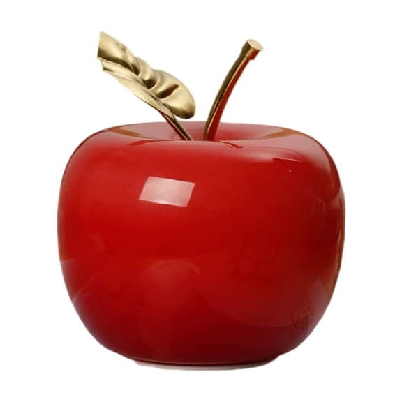 Christmas Apple Decoration, Cute Apple Night Light with Metal Leaf Room Decoration Bedroom Bedside Home Kitchen Holiday Gifts for Friend (Red)