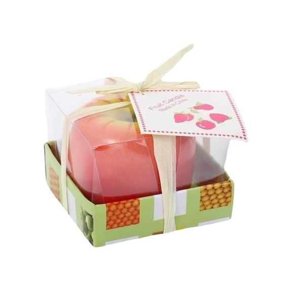 Christmas Apple-Shaped Candle Ornament, Festive Paraffin Wax Candle for Christmas Eve Gifts & Holiday Home Decor (2.75x2.75x2.36in)