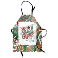 thumbnail image 1 of Christmas Apron Colorful Festive Frame with Seasonal Elements Santa Snowman Gingerbread Cookie, Unisex Kitchen Bib Apron with Adjustable Neck for Cooking Baking Gardening, Multicolor, by Ambesonne, 1 of 3